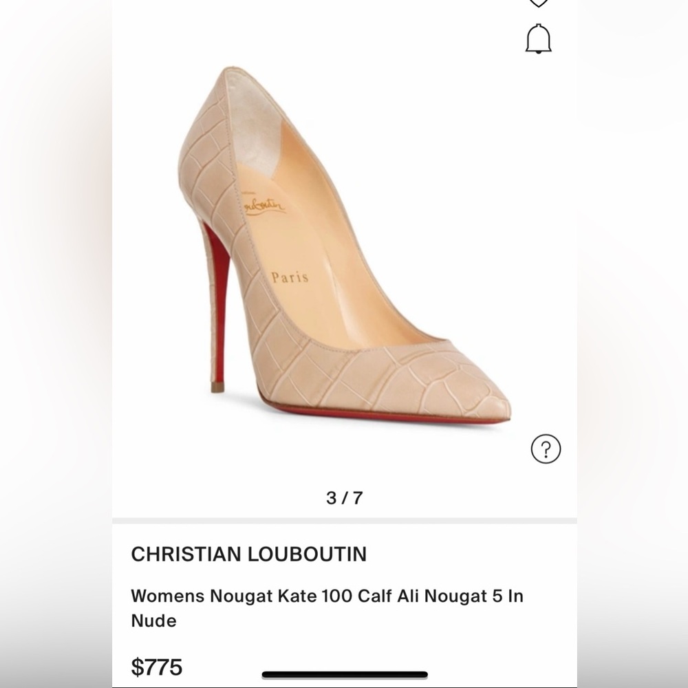 Christian Louboutin Nude Croc-Embossed Heels